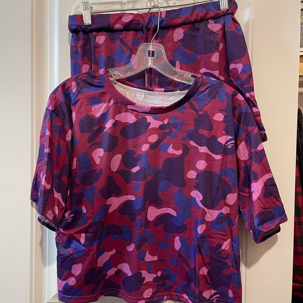 Purple Camo Short Set